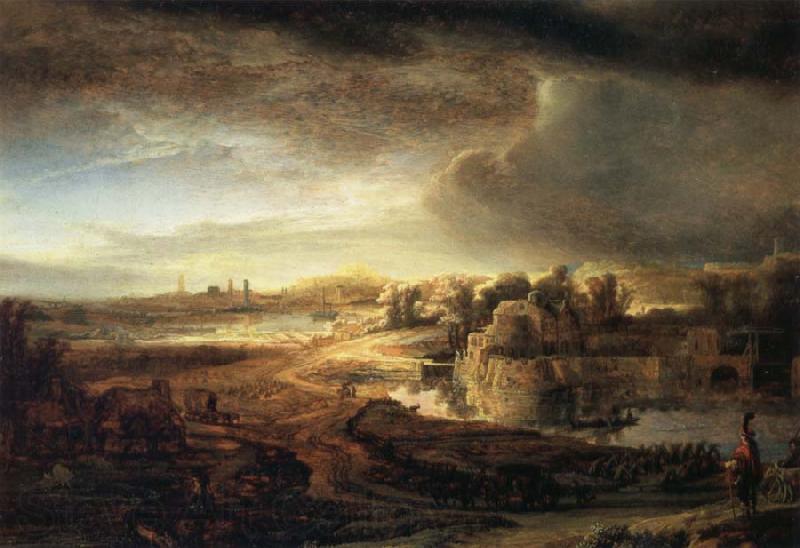 REMBRANDT Harmenszoon van Rijn Landscape with a Coach